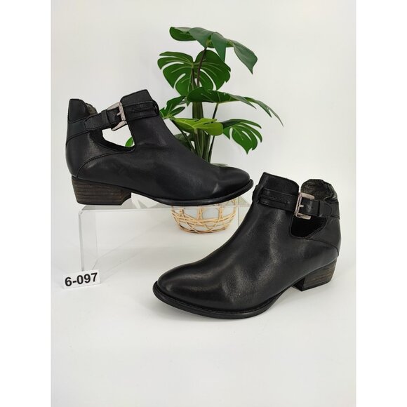 Seychelles Shoes - Seychelles Women's Black Leather Cutout Ankle Strap Booties Size 6 US